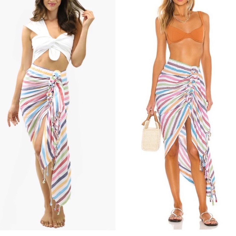 JUST BEE QUEEN Colorful Stripe Tulum Skirt